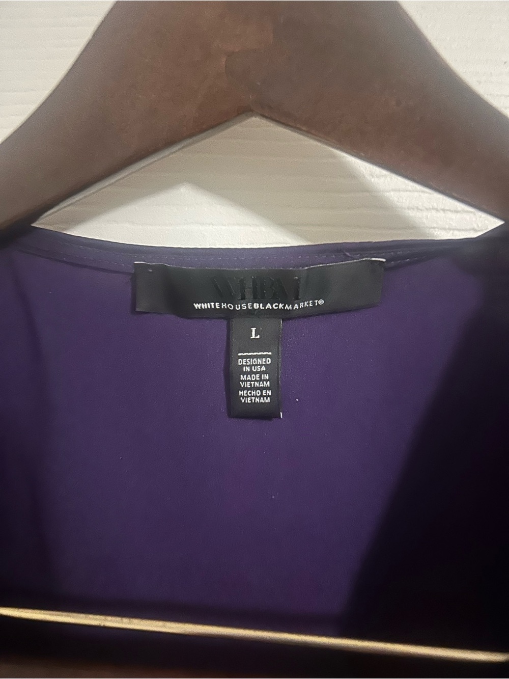 White House Black Market Purple Ruffle V-Neck Sleeveless Camisole - Picture 3 of 3